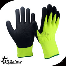 SRSAFETY 13G Forro de nylon tricotado nitrilo recubierto guante de trabajo verde, proveedor de China hilado de nylon